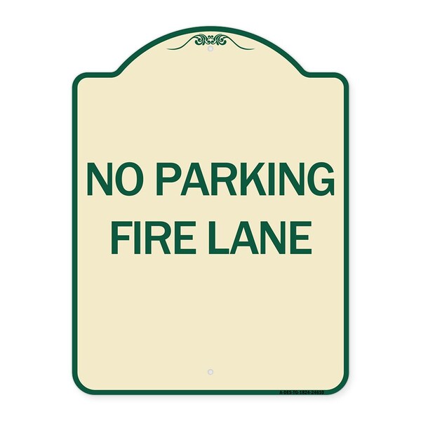 Pavement Stencil No Parking Fire Lane Heavy-Gauge Aluminum Sign, 24" x 18", TG-1824-24610